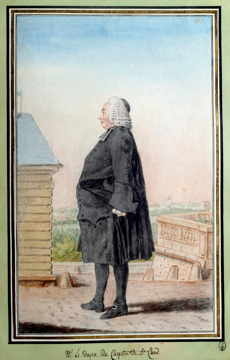 Monsieur le dean du Chapter de Saint Cloud portréja Louis Carrogis dit Carmontelle akvarellje (1717-1806) 18. század. Chantilly, Condé Múzeum alkotó: Carmontelle