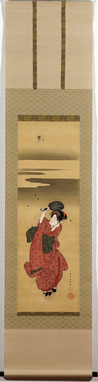 Fiatal nő szentjánosbogarakra vadászik alkotó: (1777-1835) Toyokuni II