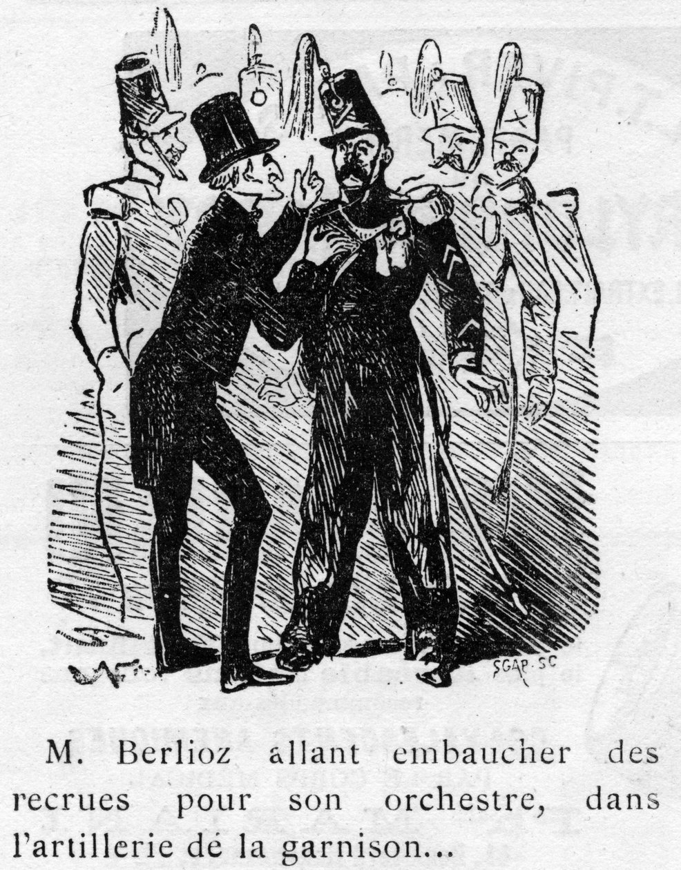 Rajzfilm Berlioz (1803-1869) munkájáról, amelyet Nadar tervezett 1856-ban a Journal pour rire számára. alkotó: Nadar