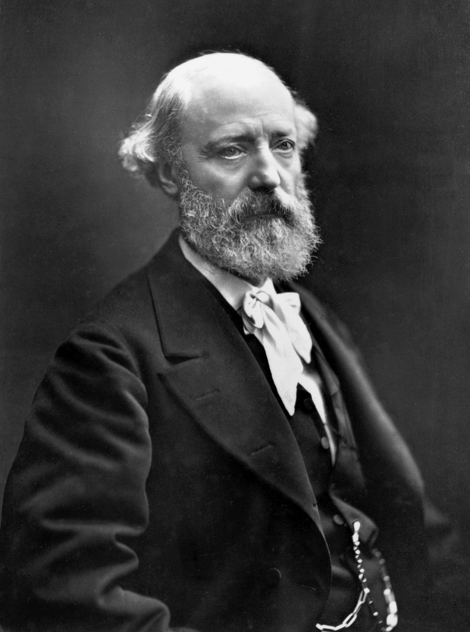 Eugene Viollet-Le-Duc (1814-1879) francia építész, aki rengeteg műemléket restaurált (Párizsi Notre Dame, Pierrefonds-i kastély), Nadar (1820-1910) fotója 1878-ban alkotó: Nadar