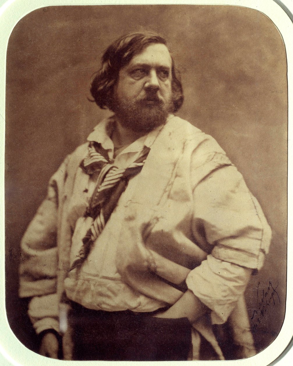Theophile Gautier francia író (1811-1872) portréja fehér blúzban Felix Tournachon dit Nadar (1820-1910) fényképe 1854 Párizs, d