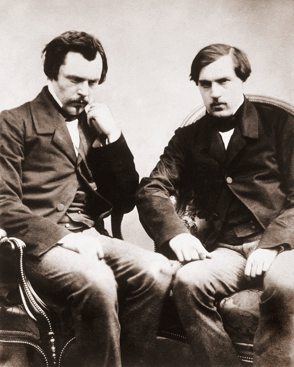 Edmond de Goncourt (1822-1896) és Jules de Goncourt (1830-1870) irodalomkritikusok és francia írók, Gaspard Felix Tournachon fotója Felix Nadar (1820-1910) 1855 körül alkotó: Nadar