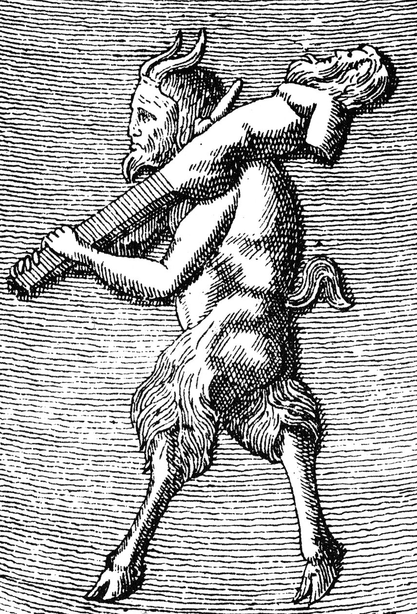 Hermát hordozó szatír, Priapus imádatának szentelt kis hordozható templom részlete (metszet) (405756 részlet) alkotó: (after) English School