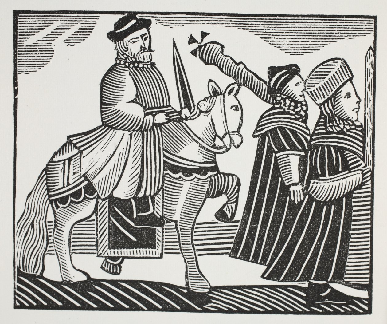 Wat Tyler és Jack Straw története, illusztráció a „Chap-books of the Eightenth Century”-ből, John Ashton, pub. 1882 (litó) alkotó: (after) English School