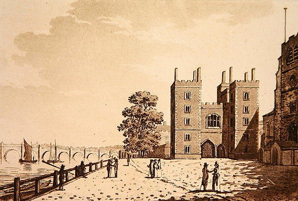 Kilátás a Lambeth-palotára, 1800 körül (akvatinta) alkotó: (after) English School