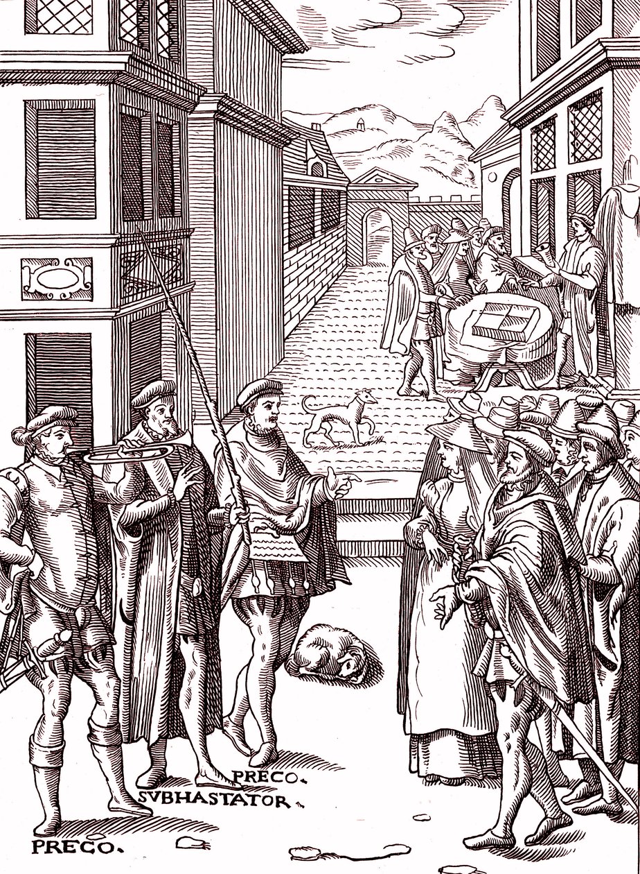 The town crier blowing his trumpet alkotó: (after) Flemish School