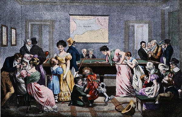 Biliárdterem a tizenkilencedik században, Market által metszett (színes litó) alkotó: (after) French School