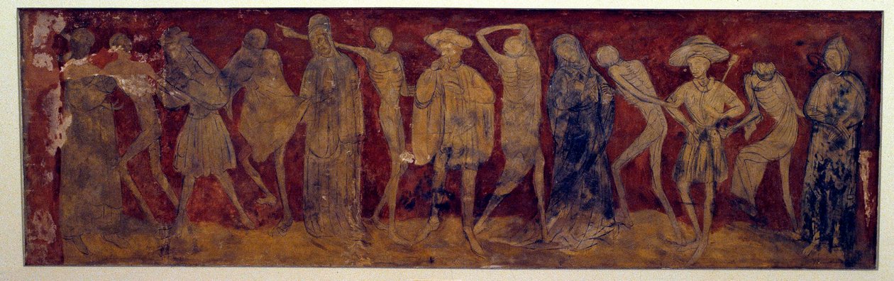 A „La Danse macabre” freskókiadása az ókori La Chaise-Dieu (Chaise Dieu) apátságtól, Louis Yperman készítette (1856 körül?) 1894. Párizs, Műemlékek Múzeuma english alkotó: (after) French School