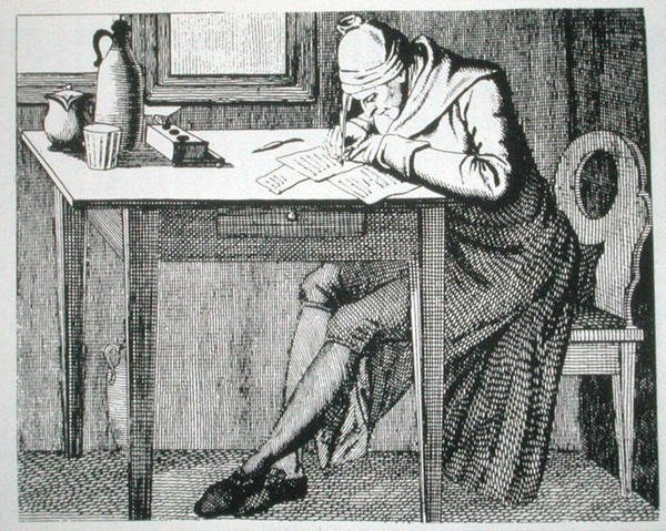 Gaspard Lavater (1741-1801) a tanulmányában, egy illusztráció másolata a "L