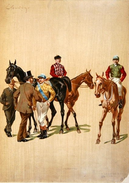Zsokék a versenypályán, 1875 körül (színes litó) alkotó: (after) French School