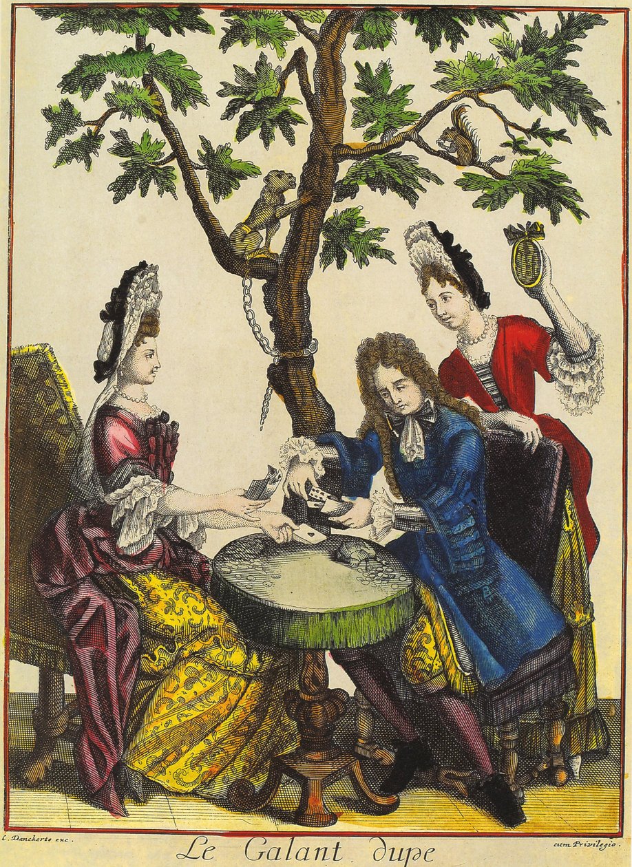 Theodorus Danckerts (1663-1727) metszete a Gallant Dupe alkotó: (after) French School