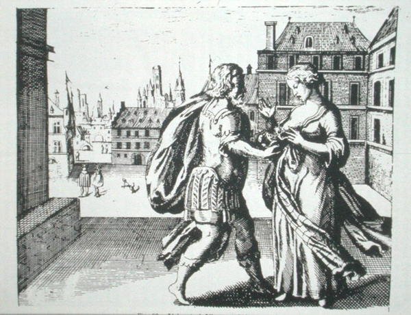 Hermetikus beszélgetés, Basil Valentine „Azoth”-ból (1659), a 19. század végén megjelent mágiatörténetben (litho) illusztrálva alkotó: (after) German School