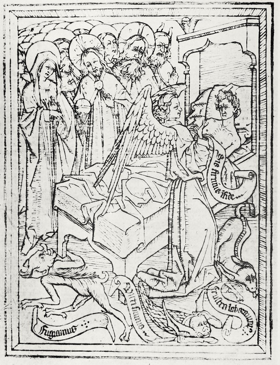 Illusztráció a "The Master E.S. és az "Ars moriendi" című művéből, Lionel Cust alkotó: (after) German School