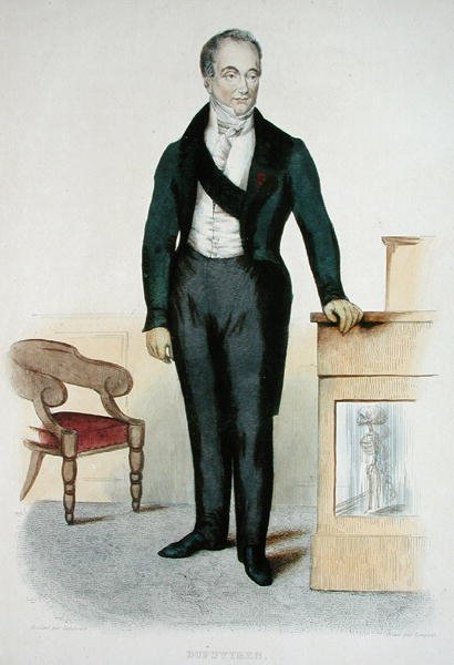 Guillaume Dupuytren (1777-1835) illusztrációja E. Mennechet „Le Plutarqe Francaise” című művéből, Langlois metszete alkotó: (after) Laederick
