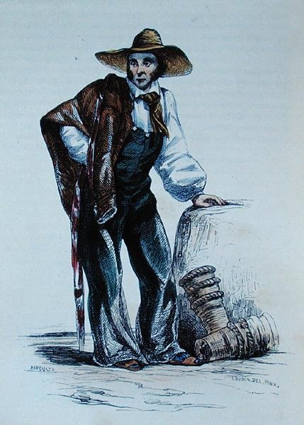 Roussillon lakója, illusztráció a „Les Francais Peint Par Eux-Memes”-ből, metszett Birouste alkotó: (after) Loubon