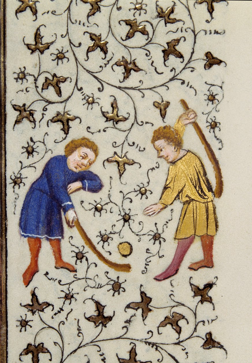 Az egyoldalas korongjáték Részlet a „Les Tres Riches Hours duke Francois de Guise”” kéziratból, amelyet Boucicaut mestere megvilágított. 15. század. Musee Conde, Chantilly alkotó: (and workshop) Boucicaut Master