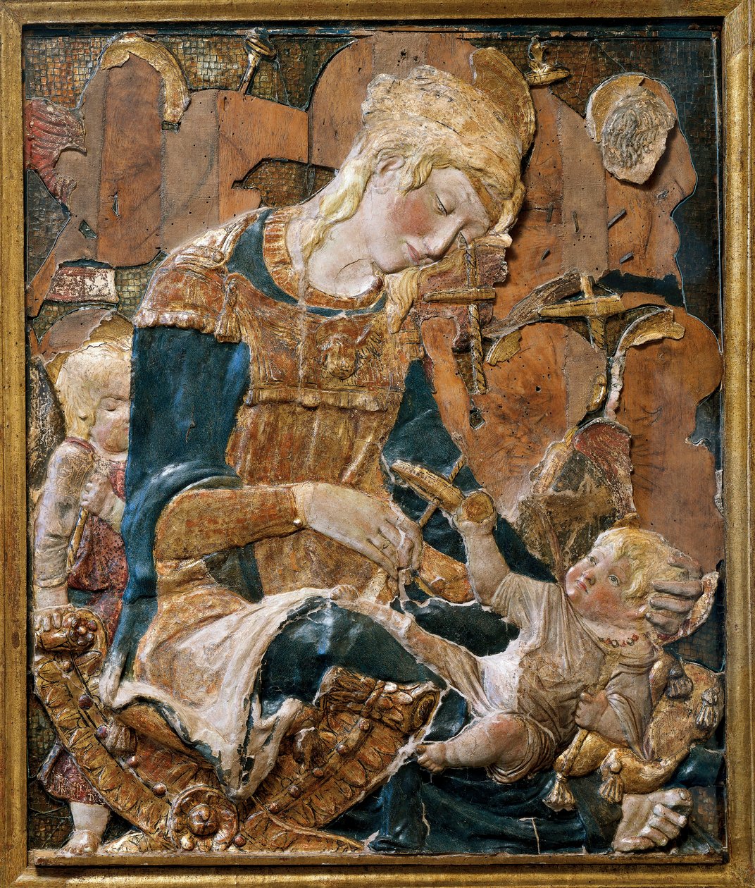 Madonna és gyermeke, mélydombormű (terrakotta) alkotó: (attr. to) Donatello