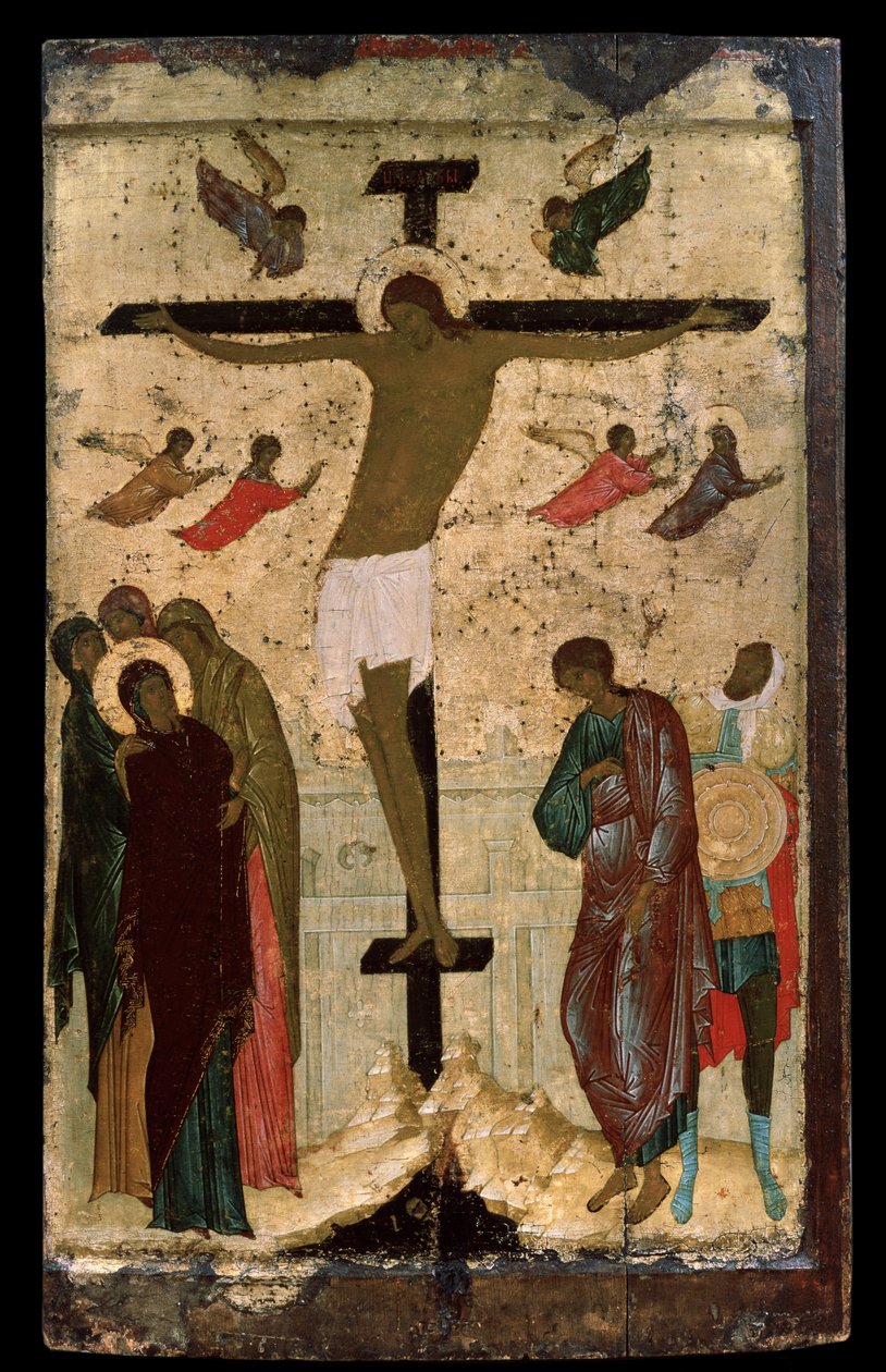 ""A keresztre feszítés"" orosz ikon. Dionysius festménye fára (Dionüsziosz vagy Bölcs Dionisius) (1450 körül-1508 körül) 1500 Állami Tretyakov Galéria, Moszkva alkotó: (c.1440 1502) Dionisius the Wise
