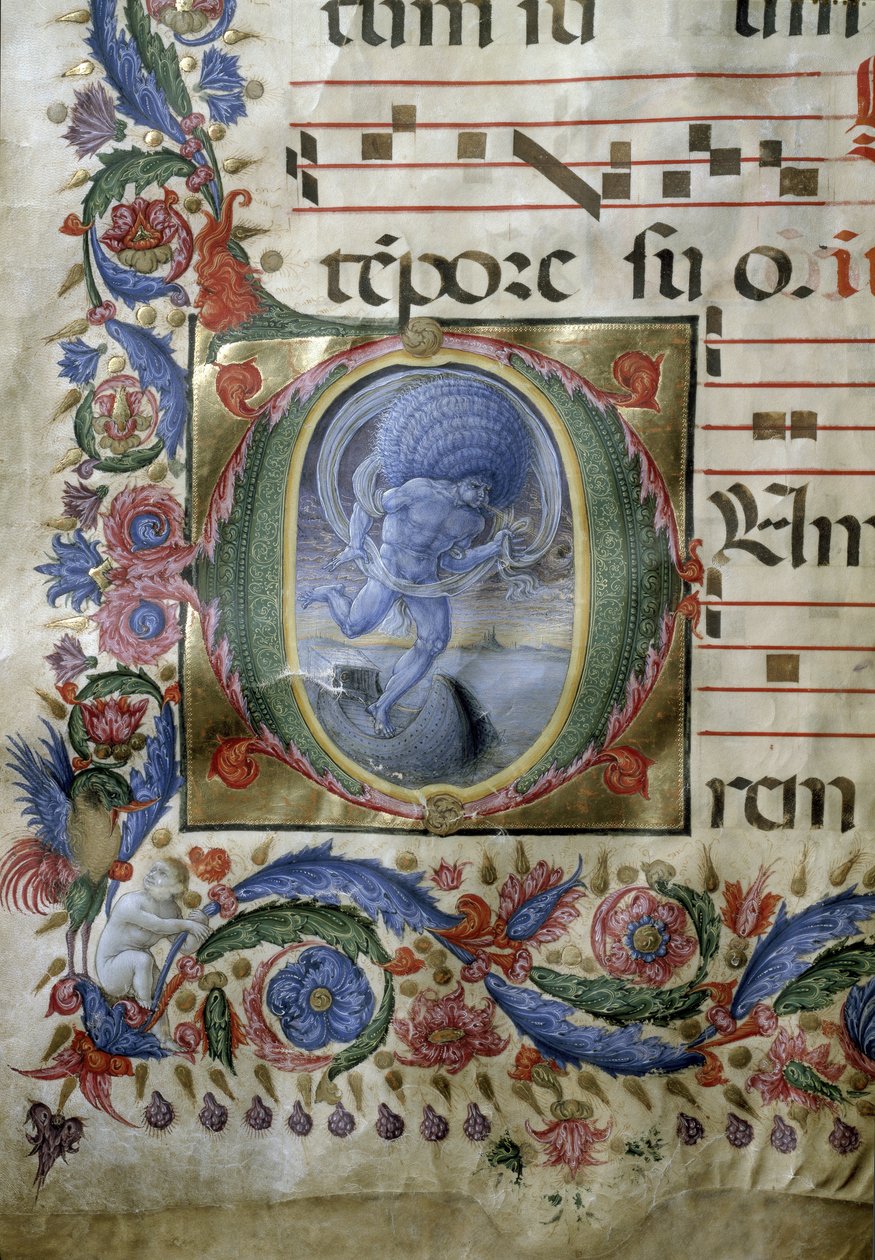 Egy fokozatos megvilágított oldal (miniatűr alkotó: (c.1445-1527) Liberale da Verona
