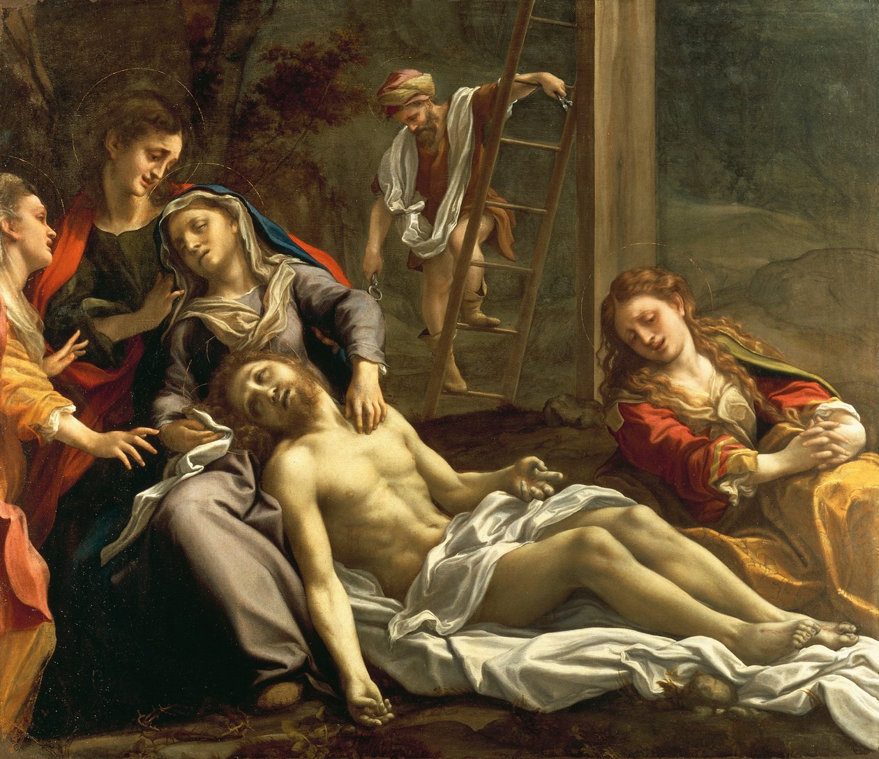 Antonio Allegri, Correggio (1489-kb. 1534) siralma a halott Krisztus felett, 1524 körül, olaj, vászon alkotó: (c.1489 1534) Correggio