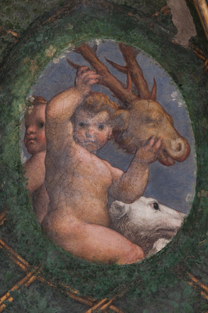 Putti, kutya és szarvas, részlet alkotó: (c.1489 1534) Correggio