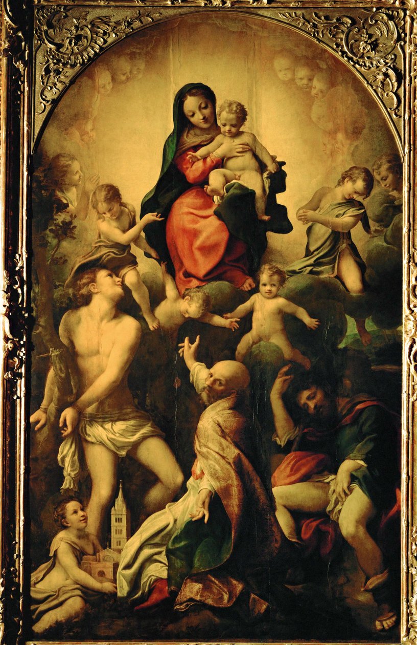 A Szent Sebestyén Madonna ... alkotó: (c.1489 1534) Correggio