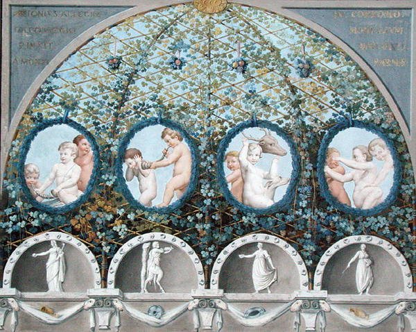 Tervezés mennyezeti freskóhoz, megjelent 1780 körül (gouache, tus és akvarell maratott alapon) (lásd még: 192025-026 alkotó: (c.1489 1534) (after) Correggio