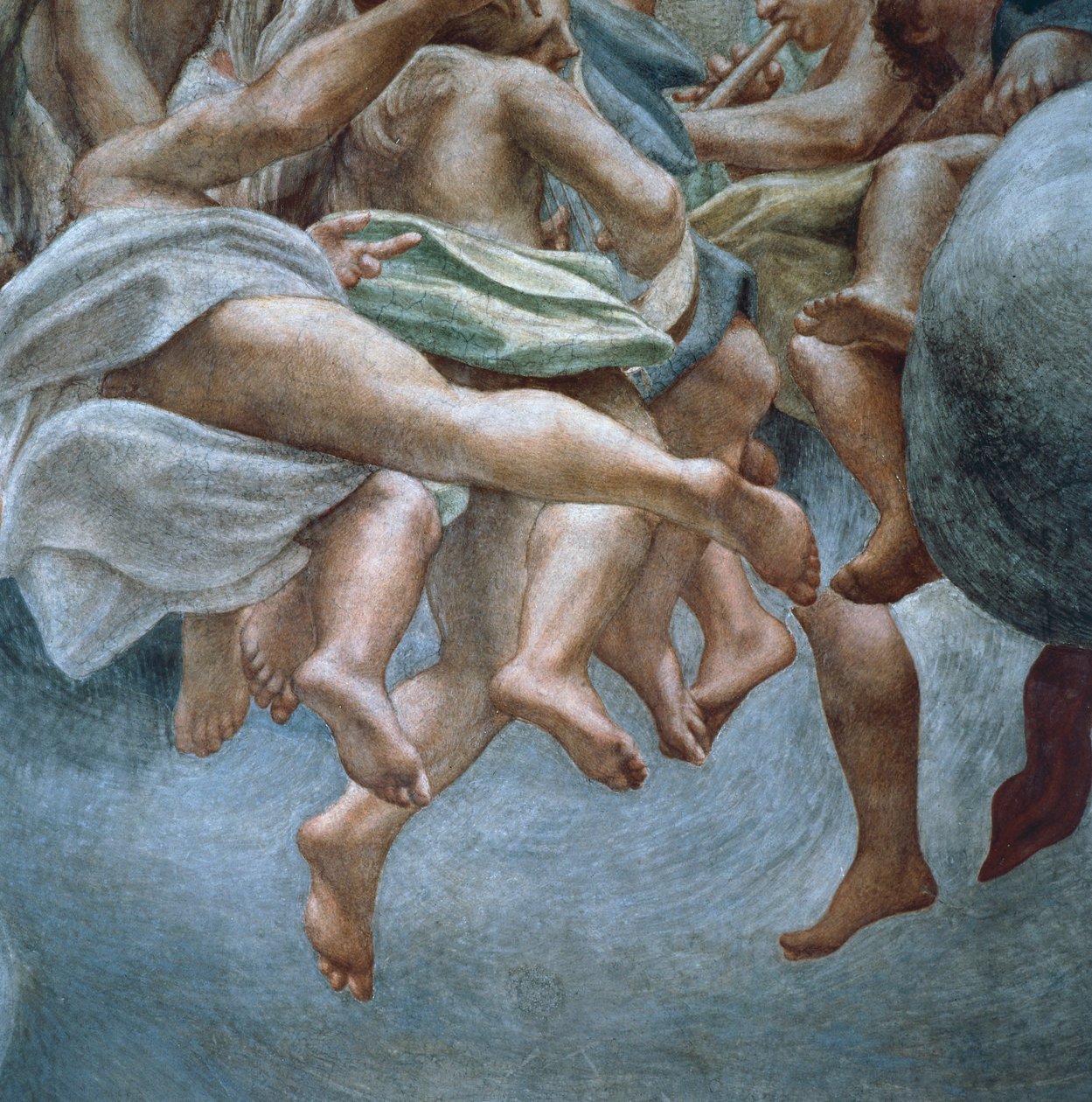 Angyalok, freskórészlet Ábrahám és Izsák szakaszáról, a pármai katedrális kupolájából, Antonio Allegri Da Correggio (1489-1534) alkotó: (c.1489 1534) Correggio