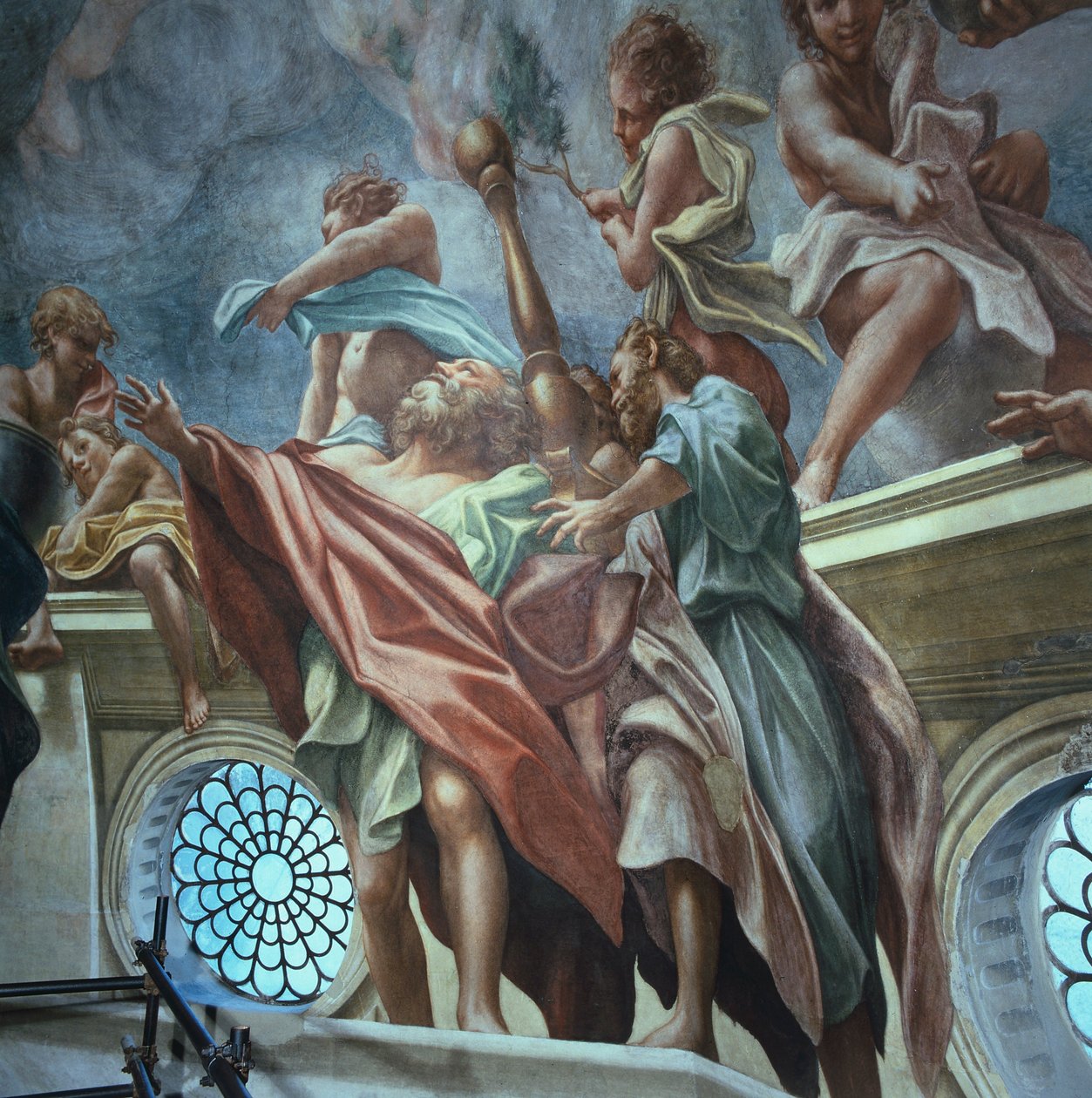Apostolok és fiatalok, Antonio Allegri Da Correggio (1489-1534), freskó, a pármai székesegyház kupola, Olaszország alkotó: (c.1489 1534) Correggio