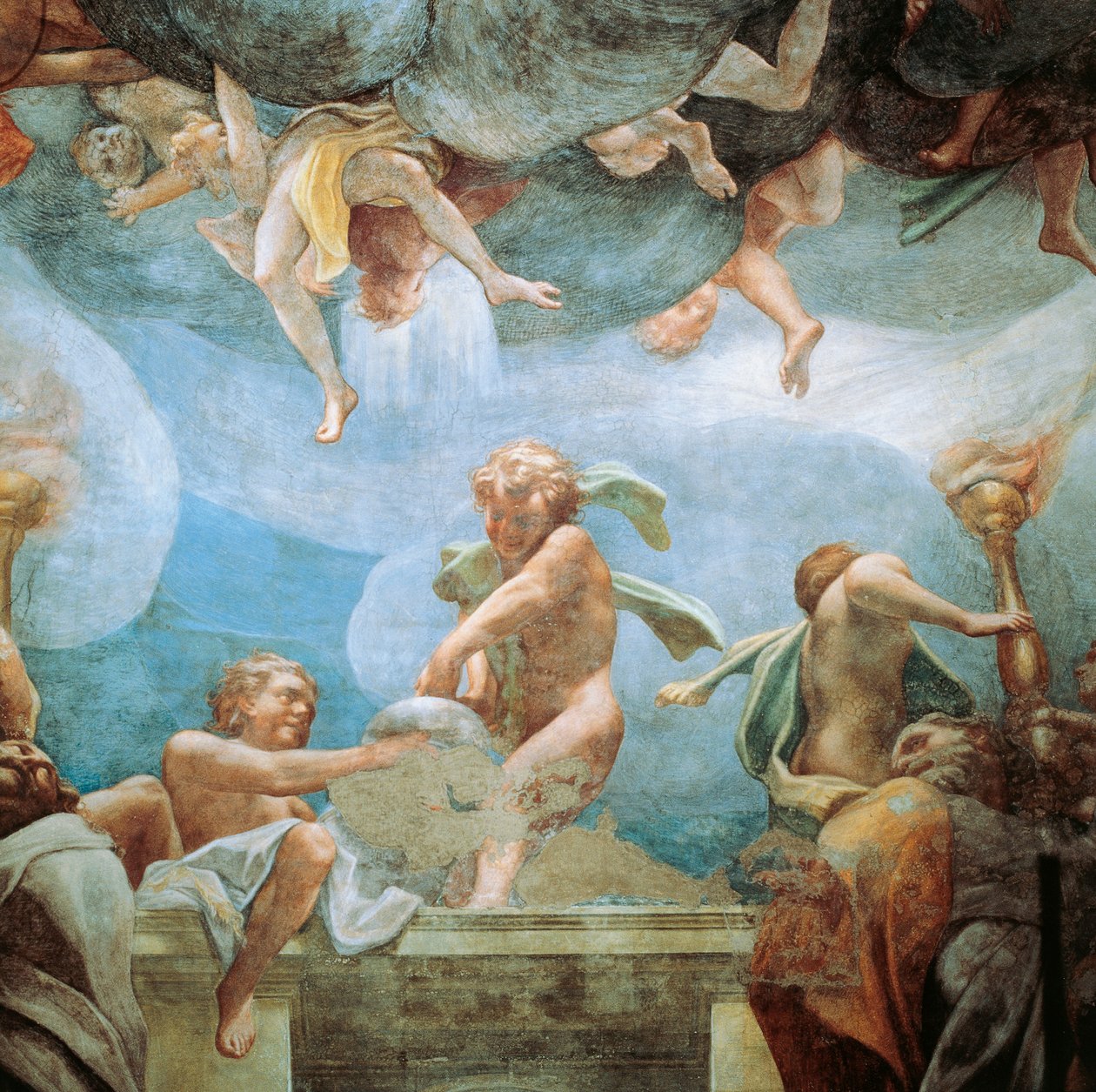 Efebek az erkélyen, részlet a Szűz mennybemeneteléből alkotó: (c.1489 1534) Correggio