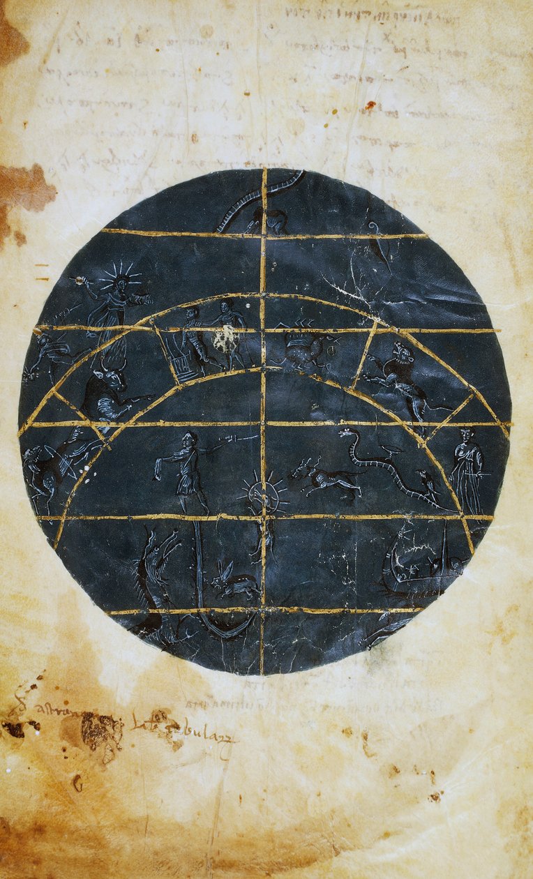 Északi égi félteke, miniatűr, Ptolemaiosz csillagászati táblázata (kb. 100-175), hellenisztikus civilizáció alkotó: (c.90 168)(after) Ptolemy