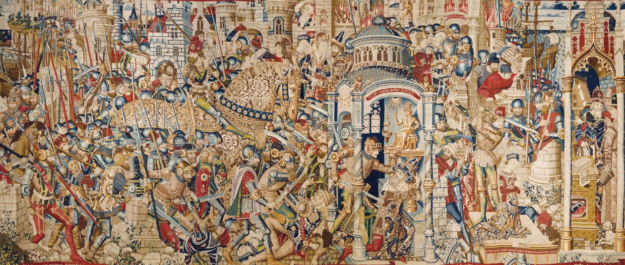 A trójai háború: Trója pusztulása, 1470 körül (szőttes) alkotó: (fl.1450 75) Master of Coetivy