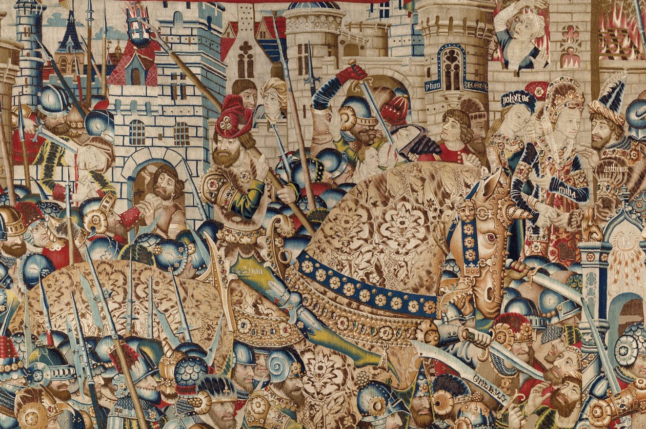 A trójai háború: Trója pusztulása, 1470 körül (szőttes) alkotó: (fl.1450 75) Master of Coetivy