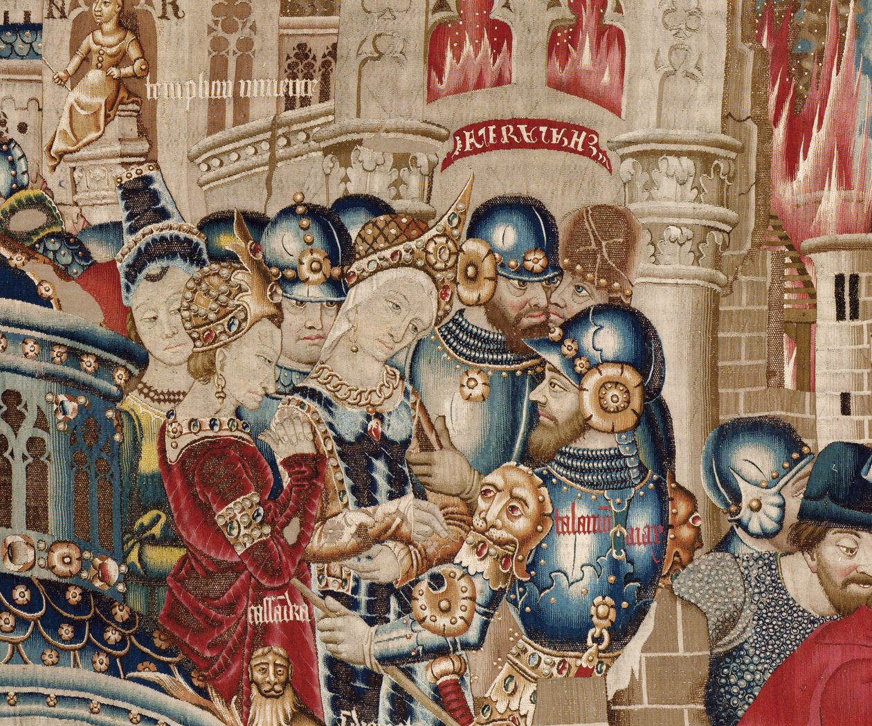 A trójai háború: Trója pusztulása, 1470 körül (szőttes) alkotó: (fl.1450 75) Master of Coetivy