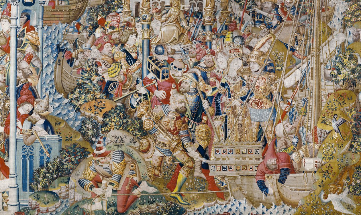 A trójai háború: Helen megerőszakolása, 1470 körül (kárpit) alkotó: (fl.1450 75) Master of Coetivy