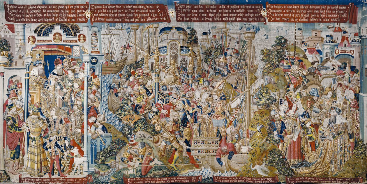A trójai háború: Helen megerőszakolása, 1470 körül (kárpit) alkotó: (fl.1450 75) Master of Coetivy