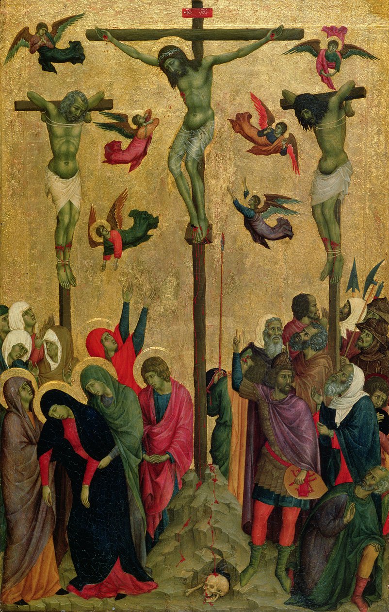 A keresztre feszítés, 1315-30 körül (tempera a panelen) alkotó: (school of) Duccio di Buoninsegna