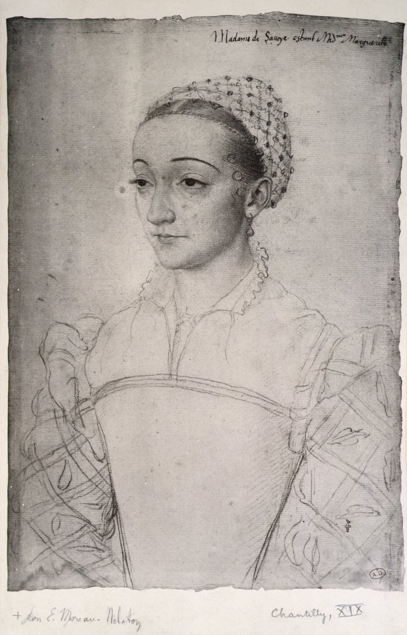 Marguerite de France (1523-74) (ceruza, papír) alkotó: (studio of) Clouet