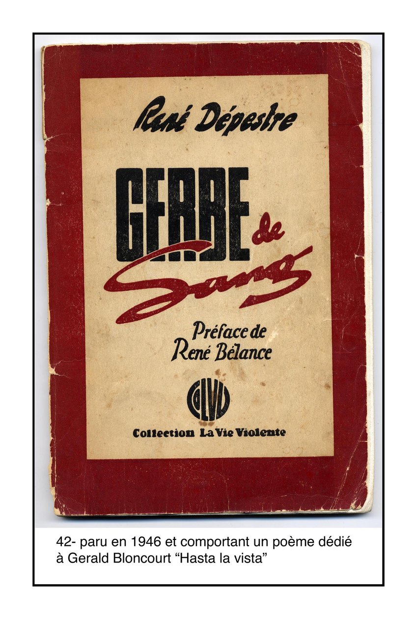 9744N – Rene Depestre plakettje 1946-ban, és egy Gerald Bloncourtnak szentelt verset tartalmaz Hasta la vista 1946 alkotó: Unknown
