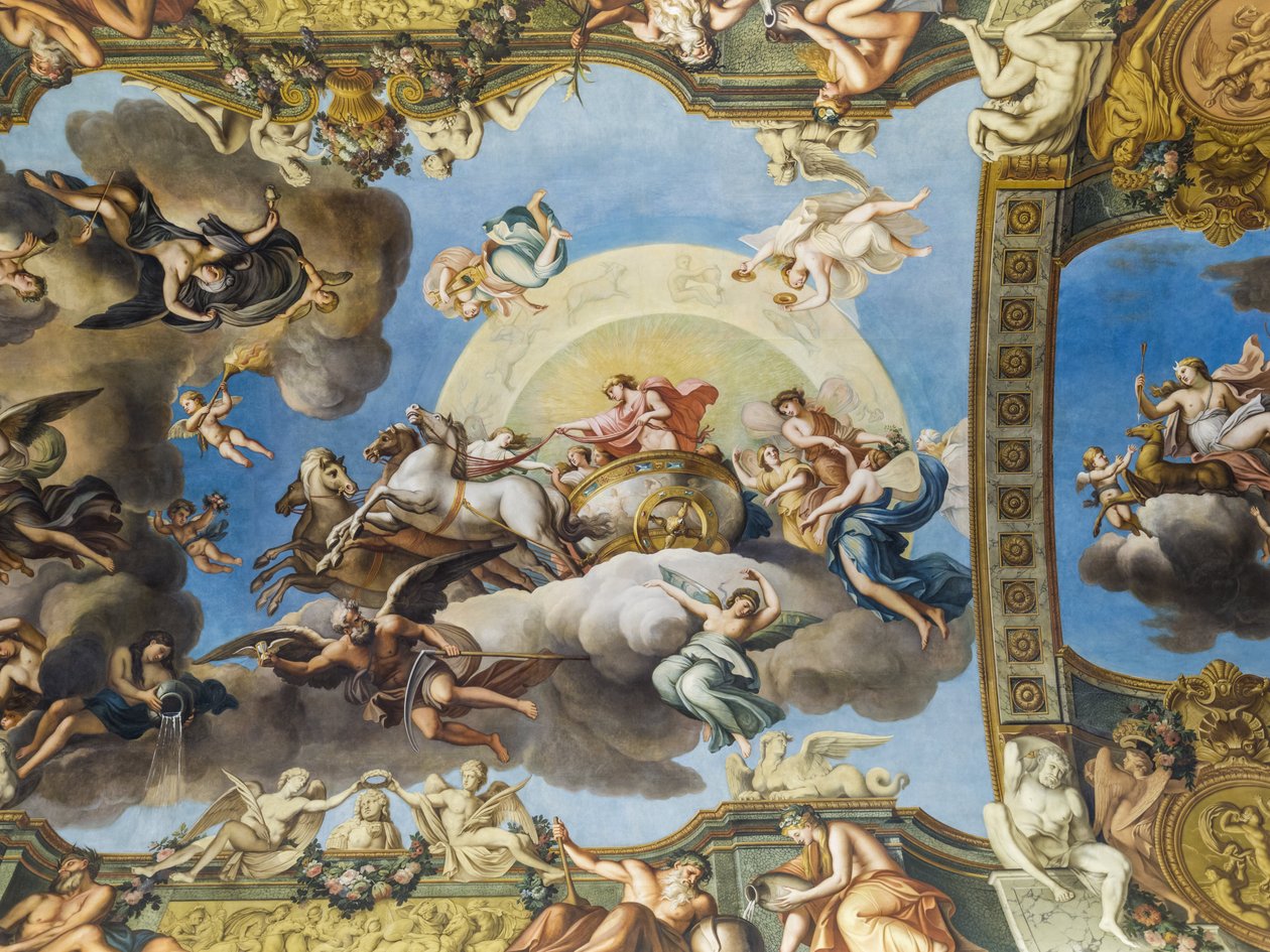 A Nap allegóriája. Festmény a Galerie doree boltozatáról, Francois Perrier (1594-1649), 1645. Banque de France. Hotel de Toulouse, egykori hotel de la Villiere, Párizs - Hotel de Toulouse, hea alkotó: Unknown