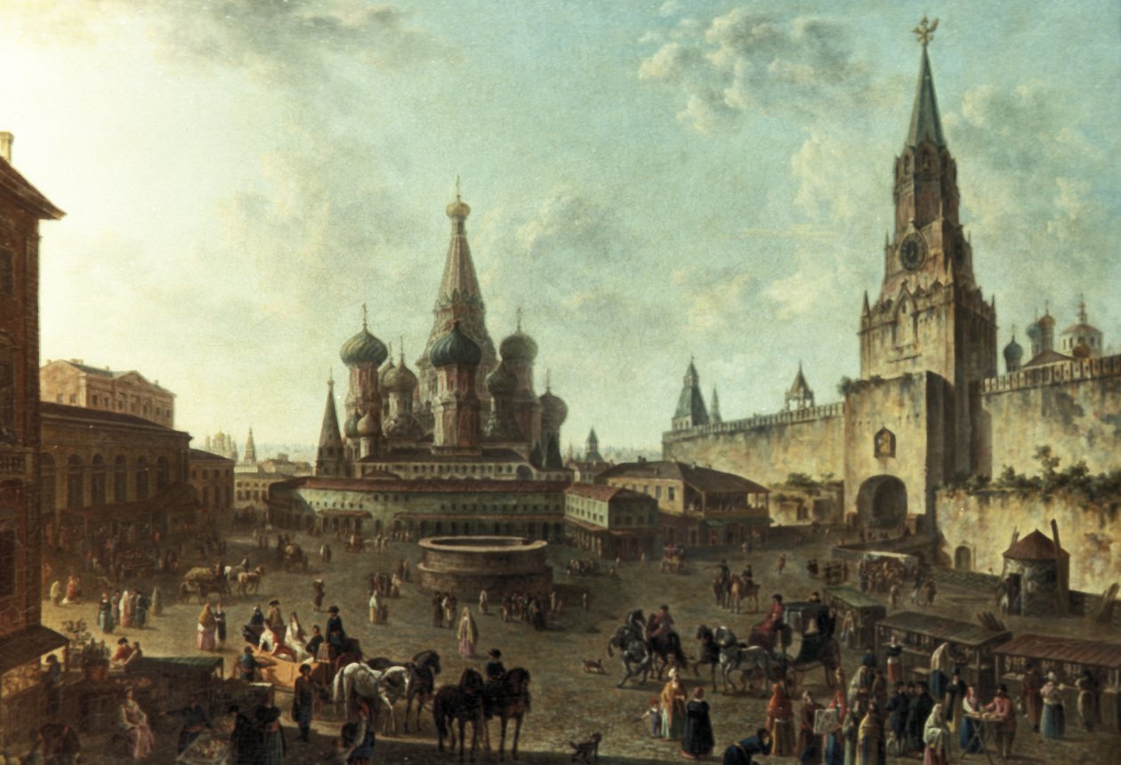 Fjodor Alekszejev olajfestménye a moszkvai Vörös térről (1801). alkotó: Unknown