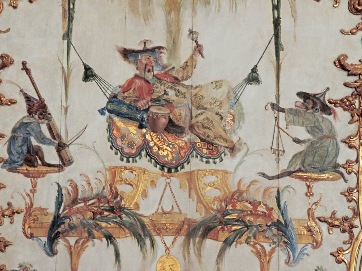 Chantilly, Chateau: Christophe Huet Grande Singerie dekorációjának részlete, 1737 alkotó: Unknown