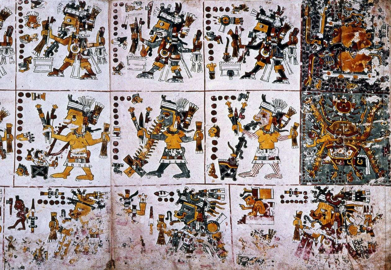 Részlet egy fakszimile másolata a Codex Borgia oldaláról alkotó: Unknown