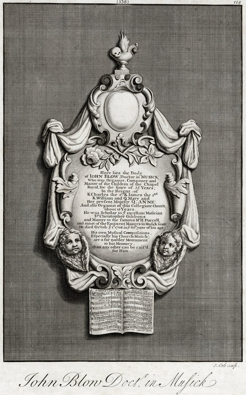 John Blow Memorial, Westminster Abbey. alkotó: Unknown