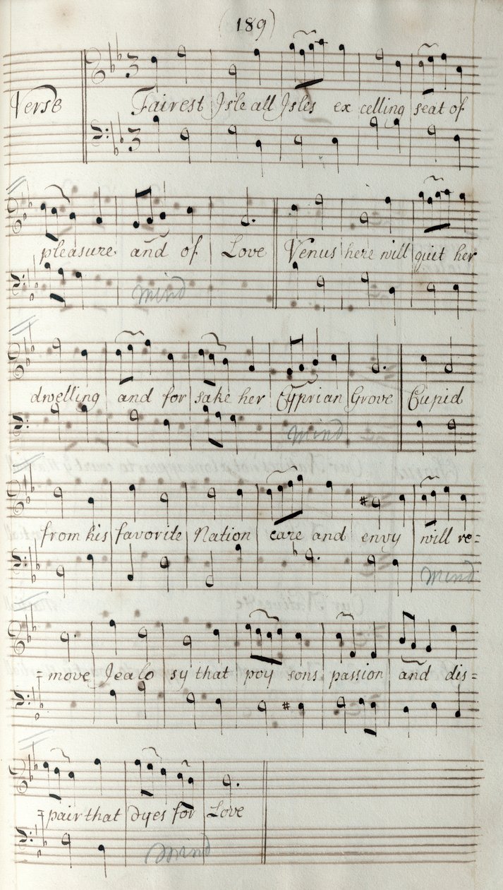King Arthur kézirat partitúrája, Henry Purcell alkotó: Unknown