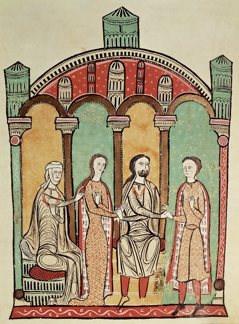 Liber Feudorum: házassági jelenet (Anon), Spanyol Iskola 12. század alkotó: Unknown