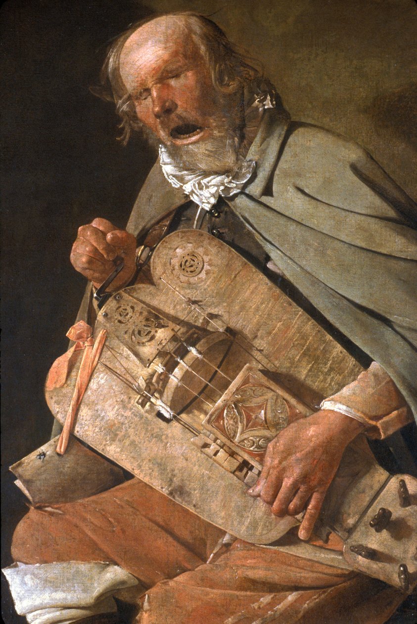 Loire Atlantique N* 093 - NantesMusee des Beaux Arts - "" The Old Man Player"" (részlet) (The Old Man with a Hap or The Old Man with a Fly) - Georges de La Tour (1593-1652) kb. 1625 alkotó: Unknown