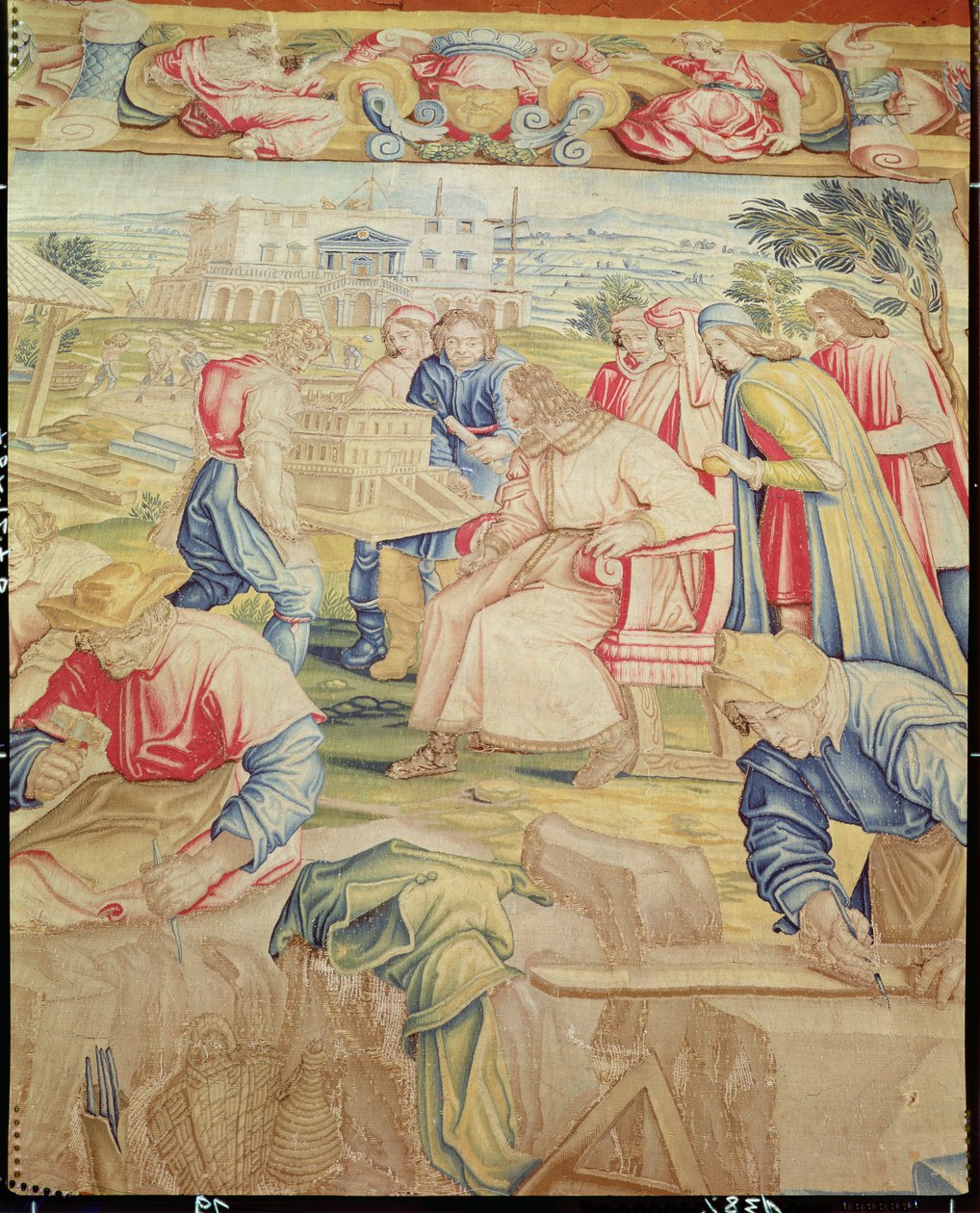 Lorenzo Medici (1449-92) és Giuliano da Sangallo (1443-1516) Benedetto di Michele Squilli (1555-88) és Joannes Stradanus (szül. Jan van de) Poggia a Caiano villa modelljének vizsgálata alkotó: Unknown