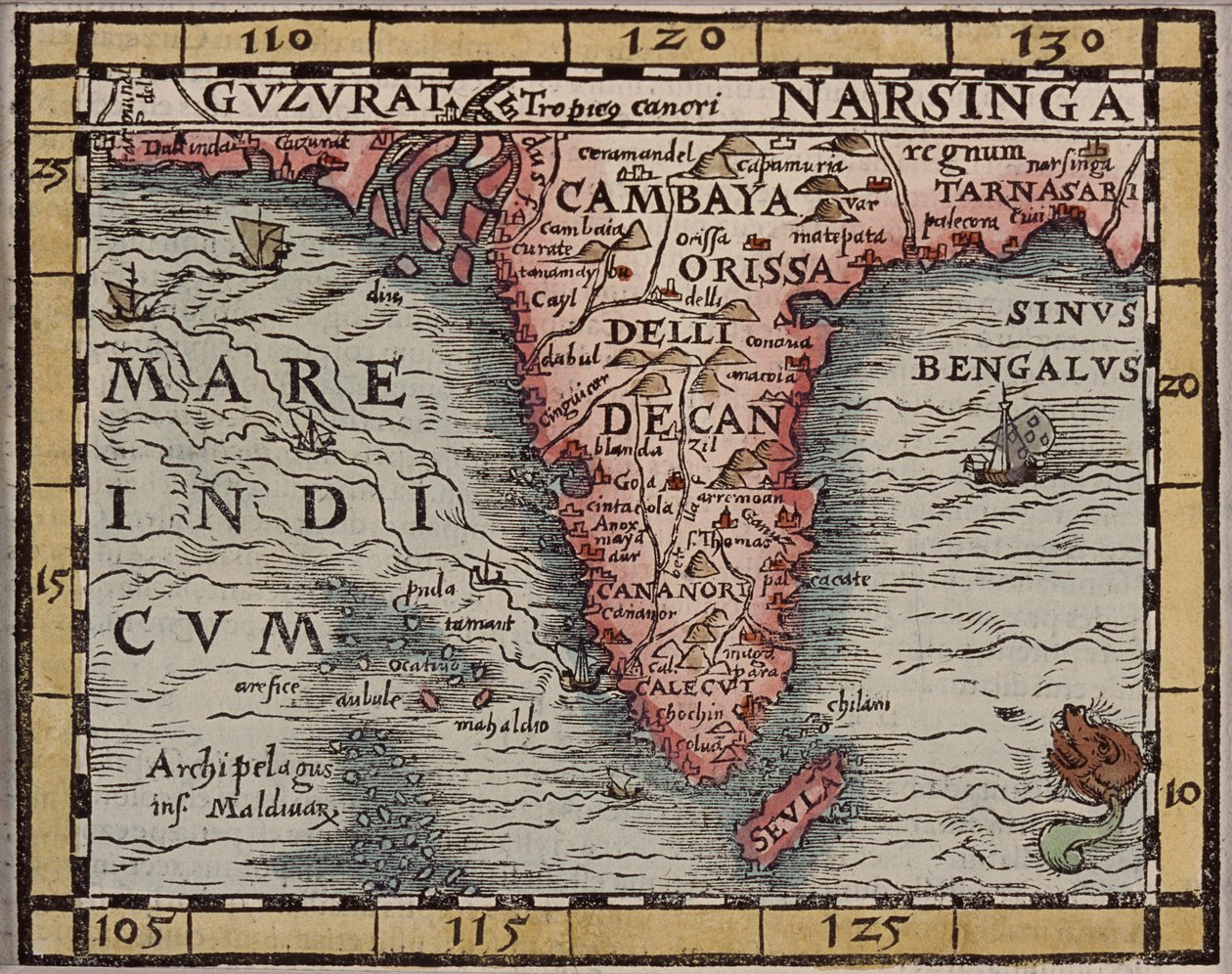India térképe alkotó: Unknown