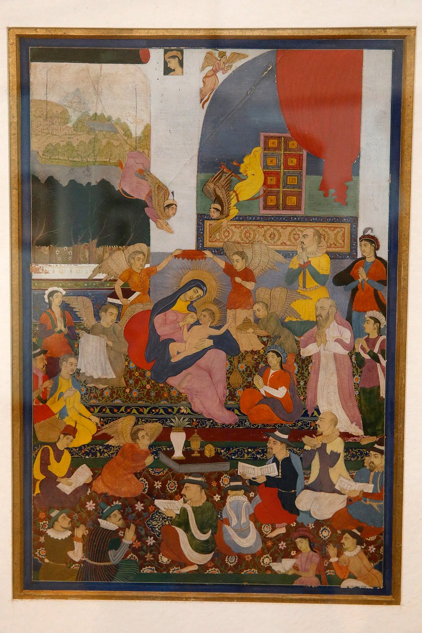 Indiai Nemzeti Múzeum, Delhi, Jézust szoptató Szűz Máriát ábrázoló miniatűr, India alkotó: Unknown